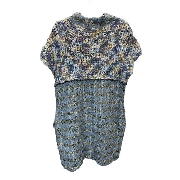 NWT St. John Blue Tweed Knit Sleeveless Dress M Mohair Alpaca Metallic $1295 - Picture 9 of 15